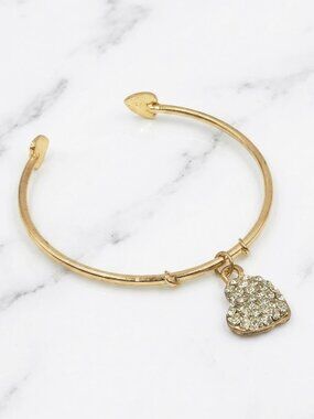 *Clearance* Ladies Rhinestone Heart Dangle Bracelet